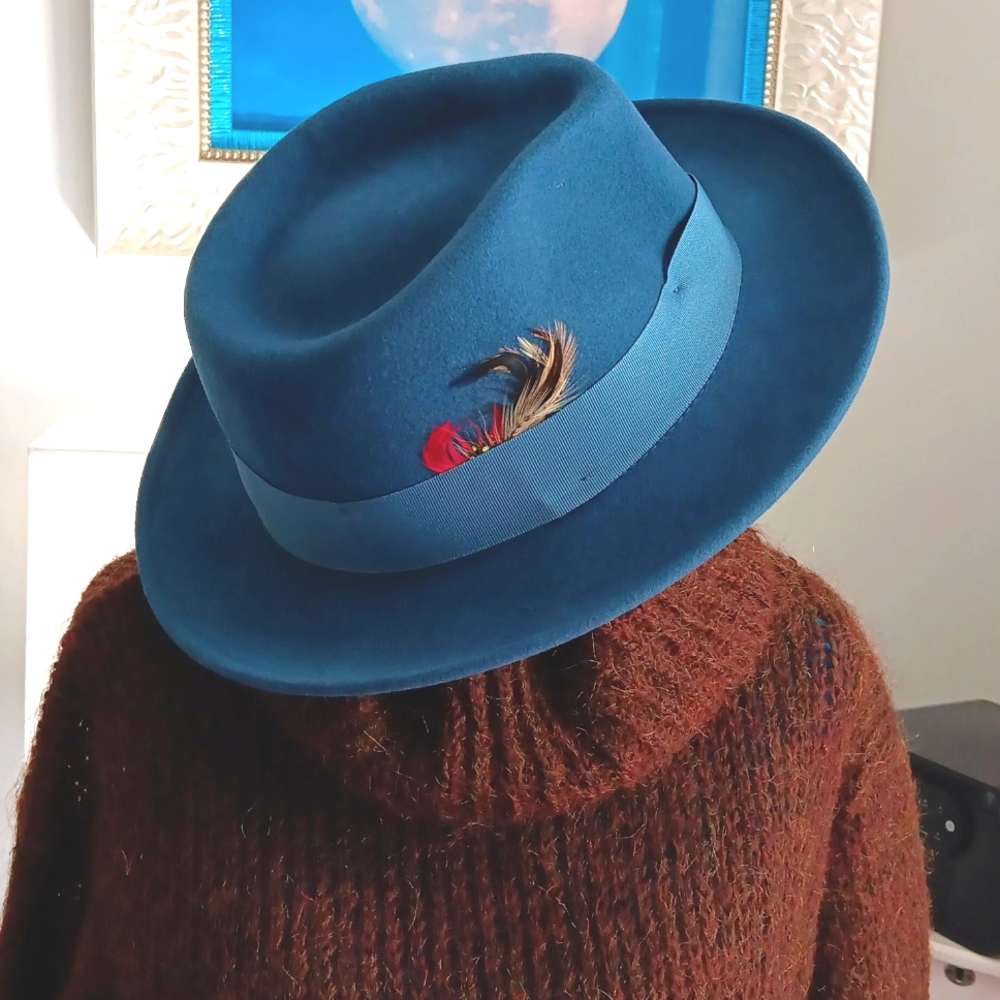 Hats In The Belfry Navy Wool Hat Gangster - The Goods !OFFERS WELCOME!